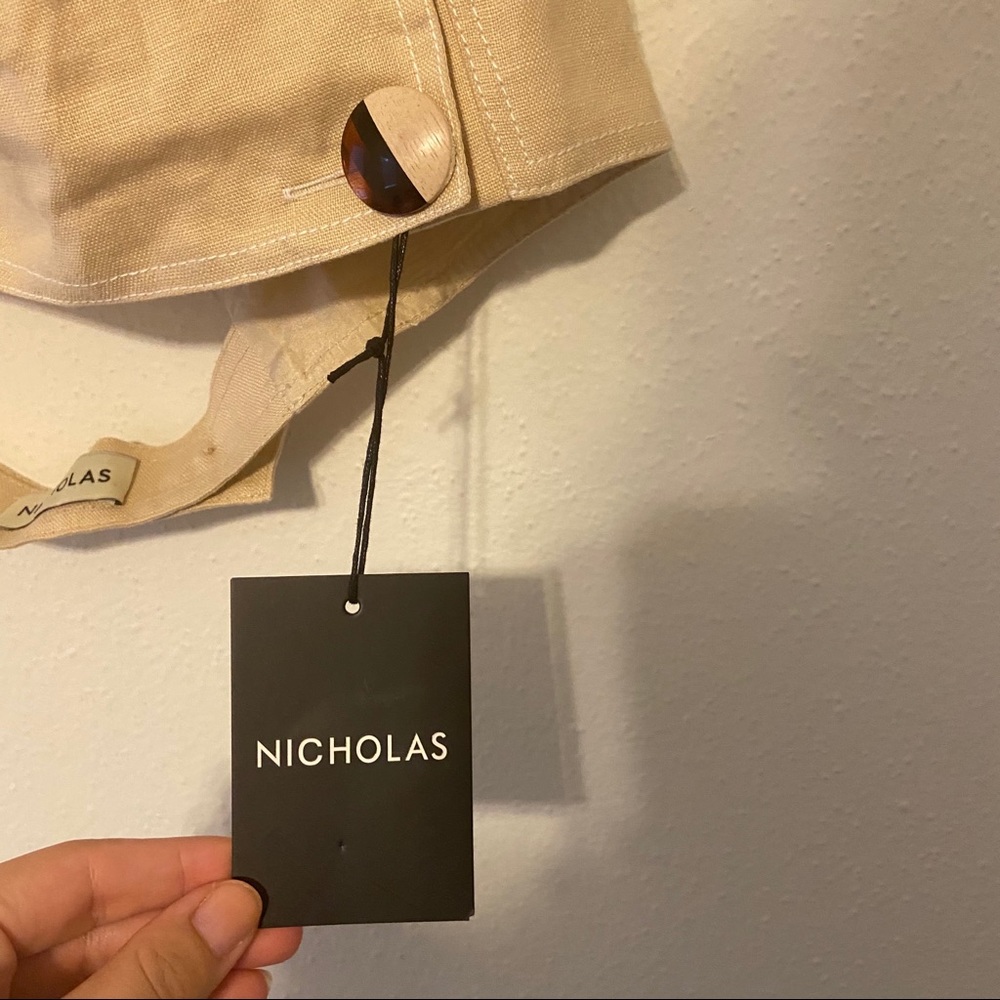Sold NICHOLAS NEW Linen Pinafore Open Back Tank - Picture 7 of 10